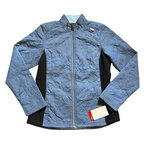 SAUCONY Blue Vita Insulated Run Jacket Full Zip Quilted Embroidered Lined L NWT